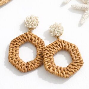 J. Crew Rattan Beaded Earrings